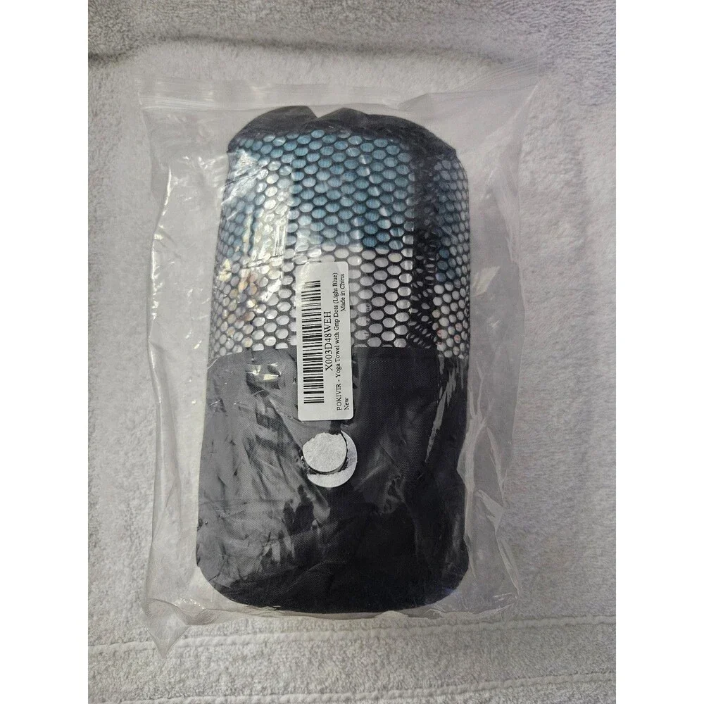Yoga Towel Non Slip Grip Dots Hot Yoga Mat Cover Light Blue New